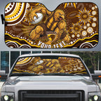 Personalized Hawthorn Hawks AFL Mascot Auto Sun Shade Aboriginal Dot Art - Dreamtime Football Mascot