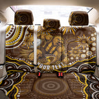 Personalized Hawthorn Hawks AFL Mascot Back Car Seat Cover Aboriginal Dot Art - Dreamtime Football Mascot