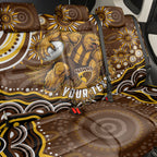 Personalized Hawthorn Hawks AFL Mascot Back Car Seat Cover Aboriginal Dot Art - Dreamtime Football Mascot