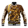 Personalized Hawthorn Hawks AFL Mascot Baseball Jacket Aboriginal Dot Art - Dreamtime Football Mascot