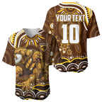 Personalized Hawthorn Hawks AFL Mascot Baseball Jersey Aboriginal Dot Art - Dreamtime Football Mascot