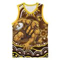 Personalized Hawthorn Hawks AFL Mascot Basketball Jersey Aboriginal Dot Art - Dreamtime Football Mascot