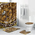 Personalized Hawthorn Hawks AFL Mascot Bathroom Set Aboriginal Dot Art - Dreamtime Football Mascot