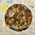 Personalized Hawthorn Hawks AFL Mascot Beach Blanket Aboriginal Dot Art - Dreamtime Football Mascot