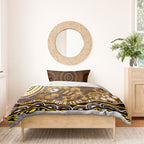 Personalized Hawthorn Hawks AFL Mascot Bedding Set Aboriginal Dot Art - Dreamtime Football Mascot
