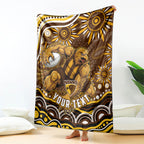 Personalized Hawthorn Hawks AFL Mascot Blanket Aboriginal Dot Art - Dreamtime Football Mascot