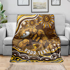 Personalized Hawthorn Hawks AFL Mascot Blanket Aboriginal Dot Art - Dreamtime Football Mascot