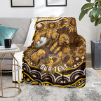 Personalized Hawthorn Hawks AFL Mascot Blanket Aboriginal Dot Art - Dreamtime Football Mascot