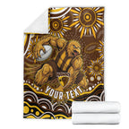 Personalized Hawthorn Hawks AFL Mascot Blanket Aboriginal Dot Art - Dreamtime Football Mascot
