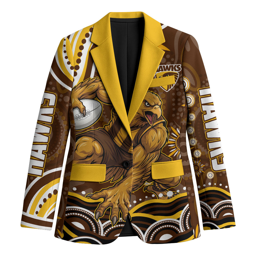 Personalized Hawthorn Hawks AFL Mascot Blazer Aboriginal Dot Art - Dreamtime Football Mascot