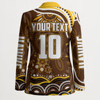 Personalized Hawthorn Hawks AFL Mascot Blazer Aboriginal Dot Art - Dreamtime Football Mascot