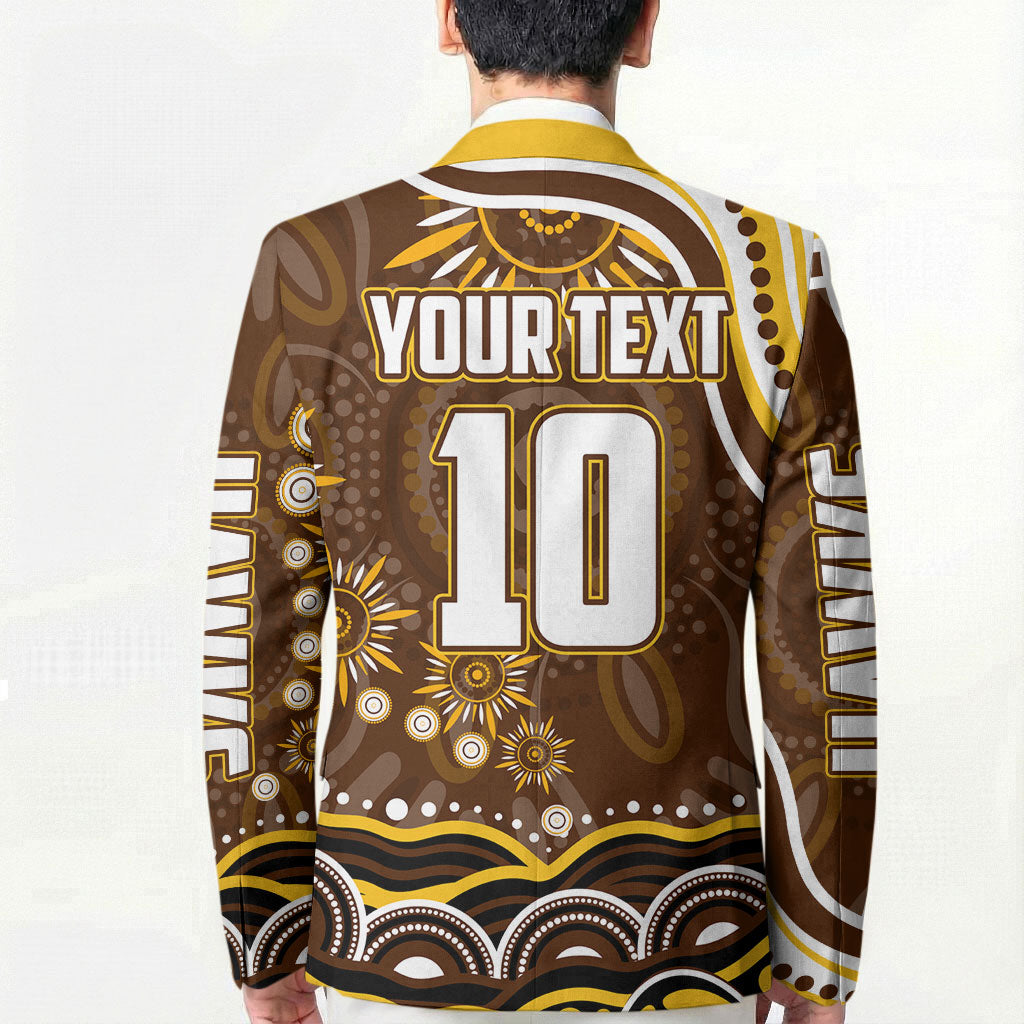 Personalized Hawthorn Hawks AFL Mascot Blazer Aboriginal Dot Art - Dreamtime Football Mascot