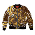 Personalized Hawthorn Hawks AFL Mascot Bomber Jacket Aboriginal Dot Art - Dreamtime Football Mascot
