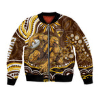 Personalized Hawthorn Hawks AFL Mascot Bomber Jacket Aboriginal Dot Art - Dreamtime Football Mascot