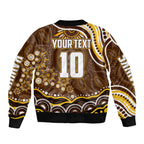 Personalized Hawthorn Hawks AFL Mascot Bomber Jacket Aboriginal Dot Art - Dreamtime Football Mascot