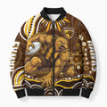 Personalized Hawthorn Hawks AFL Mascot Bomber Puffer Jacket Aboriginal Dot Art - Dreamtime Football Mascot
