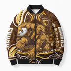 Personalized Hawthorn Hawks AFL Mascot Bomber Puffer Jacket Aboriginal Dot Art - Dreamtime Football Mascot