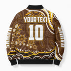 Personalized Hawthorn Hawks AFL Mascot Bomber Puffer Jacket Aboriginal Dot Art - Dreamtime Football Mascot