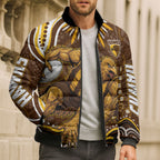 Personalized Hawthorn Hawks AFL Mascot Bomber Puffer Jacket Aboriginal Dot Art - Dreamtime Football Mascot