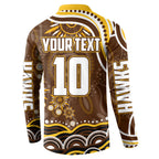 Personalized Hawthorn Hawks AFL Mascot Button Sweatshirt Aboriginal Dot Art - Dreamtime Football Mascot