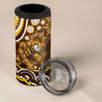 Personalized Hawthorn Hawks AFL Mascot 4 in 1 Can Cooler Tumbler Aboriginal Dot Art - Dreamtime Football Mascot