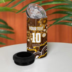 Personalized Hawthorn Hawks AFL Mascot 4 in 1 Can Cooler Tumbler Aboriginal Dot Art - Dreamtime Football Mascot