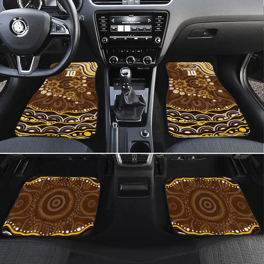 Personalized Hawthorn Hawks AFL Mascot Car Mats Aboriginal Dot Art - Dreamtime Football Mascot