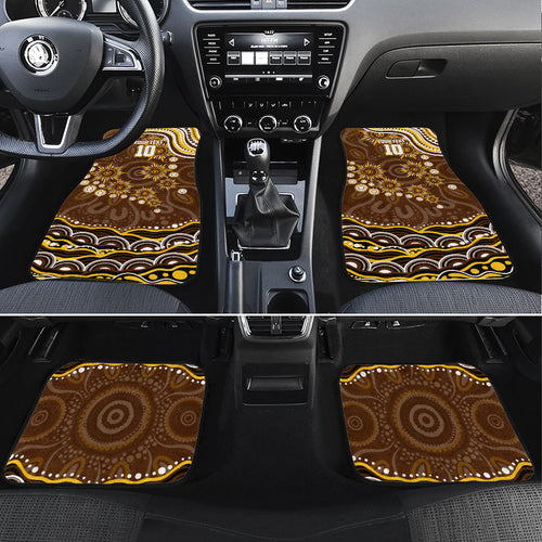 Personalized Hawthorn Hawks AFL Mascot Car Mats Aboriginal Dot Art - Dreamtime Football Mascot