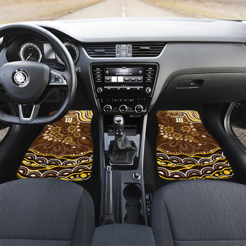 Personalized Hawthorn Hawks AFL Mascot Car Mats Aboriginal Dot Art - Dreamtime Football Mascot