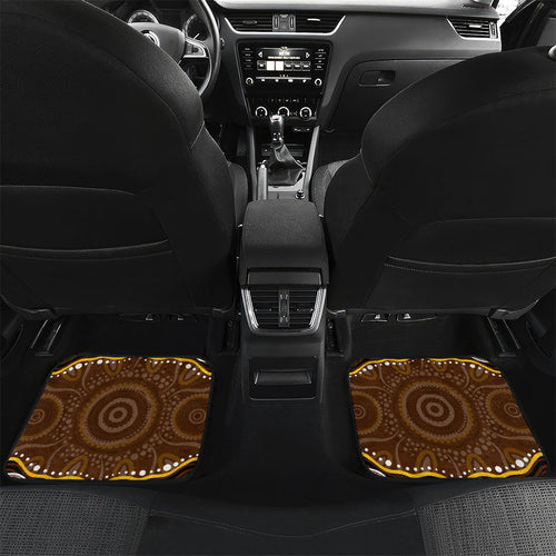 Personalized Hawthorn Hawks AFL Mascot Car Mats Aboriginal Dot Art - Dreamtime Football Mascot