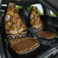 Personalized Hawthorn Hawks AFL Mascot Car Seat Cover Aboriginal Dot Art - Dreamtime Football Mascot