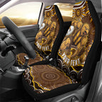 Personalized Hawthorn Hawks AFL Mascot Car Seat Cover Aboriginal Dot Art - Dreamtime Football Mascot