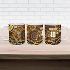 Personalized Hawthorn Hawks AFL Mascot Ceramic Mug Aboriginal Dot Art - Dreamtime Football Mascot