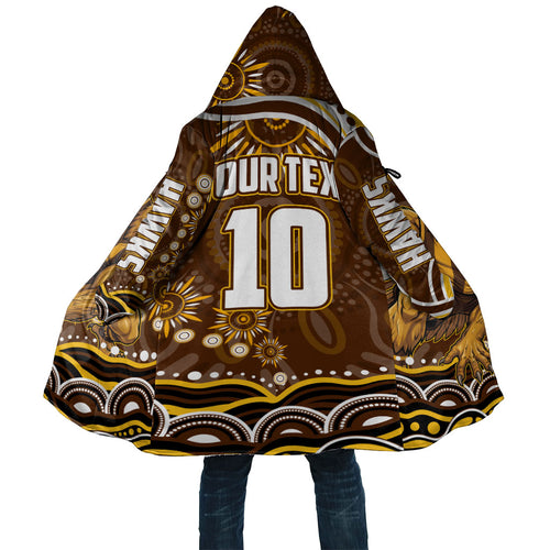 Personalized Hawthorn Hawks AFL Mascot Cloak Aboriginal Dot Art - Dreamtime Football Mascot