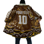 Personalized Hawthorn Hawks AFL Mascot Cloak Aboriginal Dot Art - Dreamtime Football Mascot