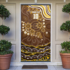 Personalized Hawthorn Hawks AFL Mascot Door Cover Aboriginal Dot Art - Dreamtime Football Mascot