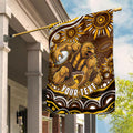 Personalized Hawthorn Hawks AFL Mascot Garden Flag Aboriginal Dot Art - Dreamtime Football Mascot