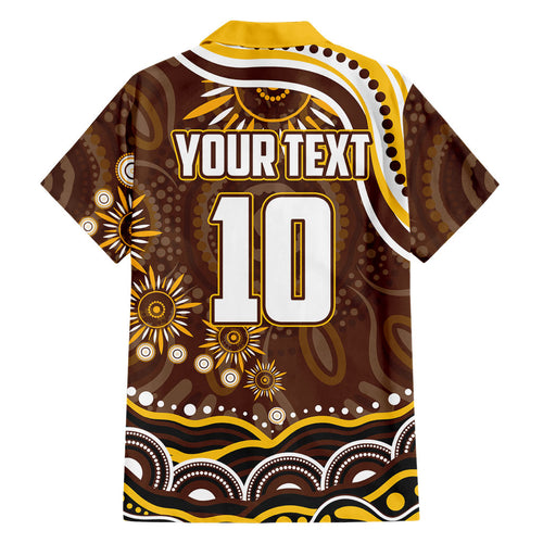 Personalized Hawthorn Hawks AFL Mascot Hawaiian Shirt Aboriginal Dot Art - Dreamtime Football Mascot