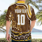 Personalized Hawthorn Hawks AFL Mascot Hawaiian Shirt Aboriginal Dot Art - Dreamtime Football Mascot
