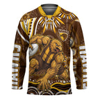 Personalized Hawthorn Hawks AFL Mascot Hockey Jersey Aboriginal Dot Art - Dreamtime Football Mascot