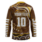 Personalized Hawthorn Hawks AFL Mascot Hockey Jersey Aboriginal Dot Art - Dreamtime Football Mascot