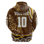 Personalized Hawthorn Hawks AFL Mascot Hoodie Aboriginal Dot Art - Dreamtime Football Mascot
