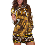 Personalized Hawthorn Hawks AFL Mascot Hoodie Dress Aboriginal Dot Art - Dreamtime Football Mascot