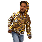 Personalized Hawthorn Hawks AFL Mascot Kid Hoodie Aboriginal Dot Art - Dreamtime Football Mascot