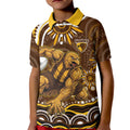 Personalized Hawthorn Hawks AFL Mascot Kid Polo Shirt Aboriginal Dot Art - Dreamtime Football Mascot