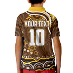 Personalized Hawthorn Hawks AFL Mascot Kid Polo Shirt Aboriginal Dot Art - Dreamtime Football Mascot