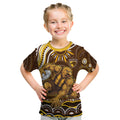 Personalized Hawthorn Hawks AFL Mascot Kid T Shirt Aboriginal Dot Art - Dreamtime Football Mascot
