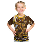 Personalized Hawthorn Hawks AFL Mascot Kid T Shirt Aboriginal Dot Art - Dreamtime Football Mascot