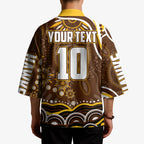 Personalized Hawthorn Hawks AFL Mascot Kimono Aboriginal Dot Art - Dreamtime Football Mascot