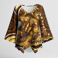 Personalized Hawthorn Hawks AFL Mascot Kimono Sleeve Blouse Aboriginal Dot Art - Dreamtime Football Mascot